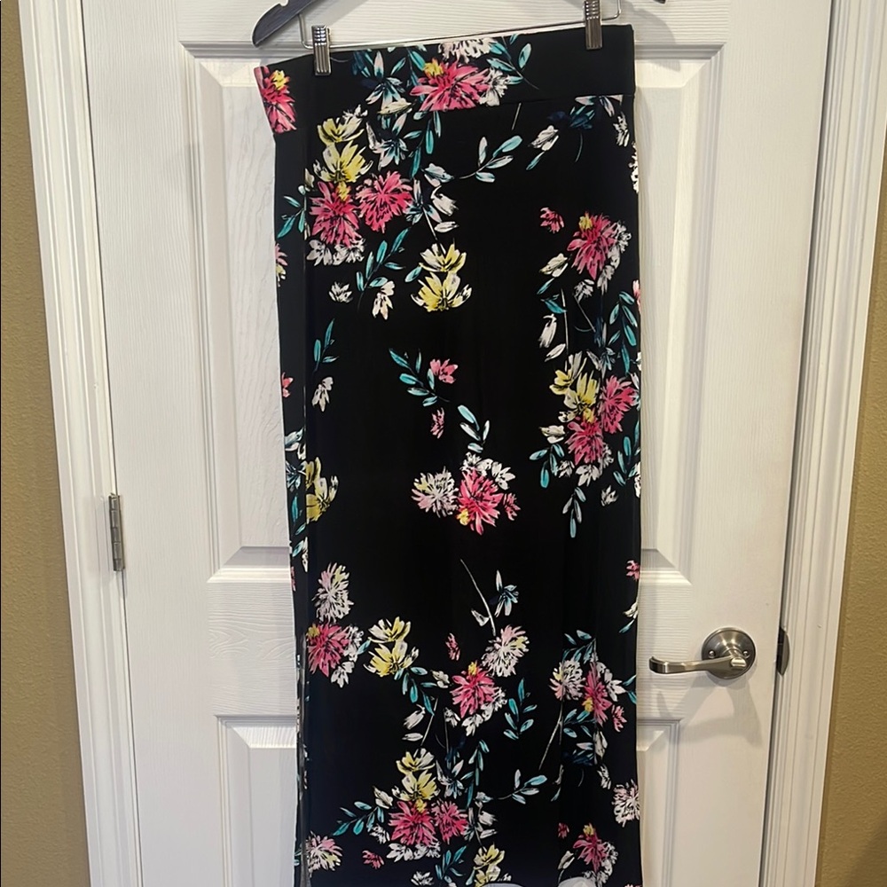 A.N.A Floral Black Maxi Skirt